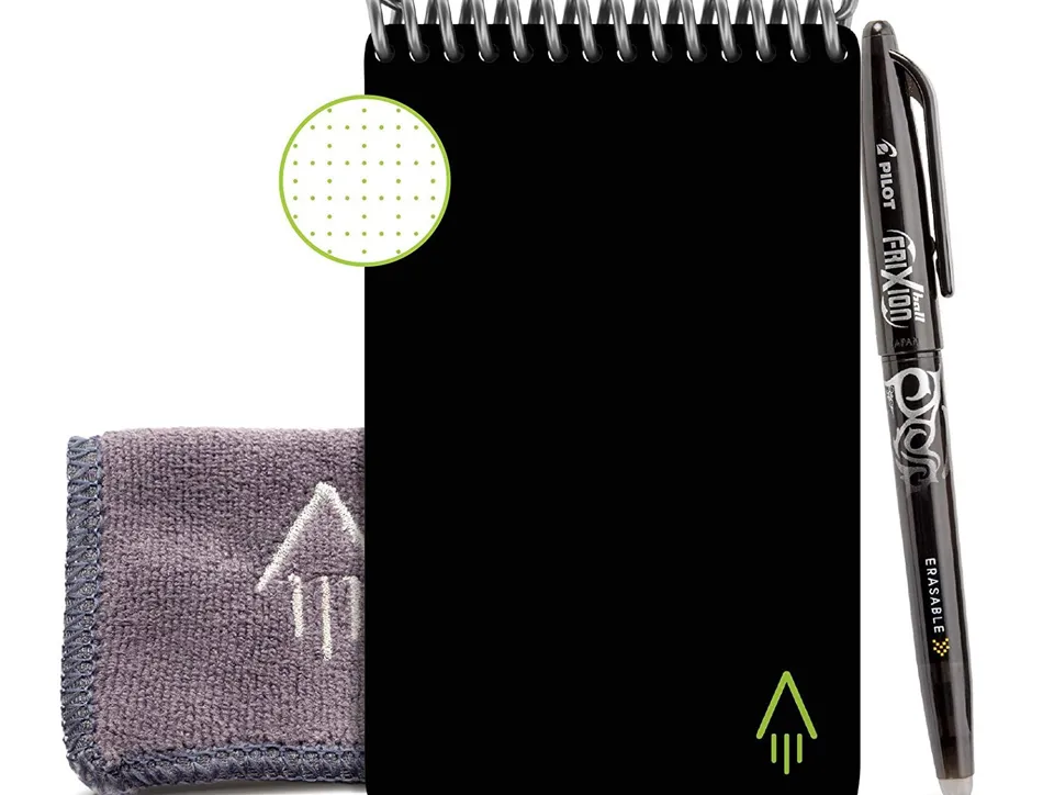 Bloc-notes connecte bic mini rocketbook core reutilisable a6 48p avec stylo et serviette microfibre coloris