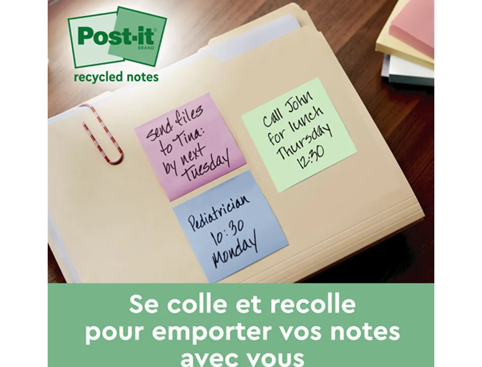 Bloc-notes post-it 16 blocs x 100 feuilles 76x76mm coloris assorties
