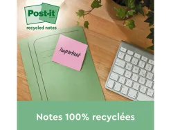 Bloc-notes post-it 16 blocs x 100 feuilles 76x127mm coloris assorties