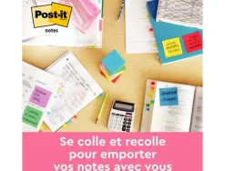 Bloc-notes post-it 655 76x127mm 100f repositionnables coloris vert fluo