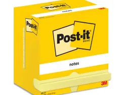Bloc-notes post-it 655 76x127mm 100f/bloc repositionnables coloris jaune