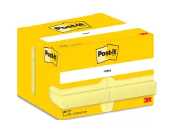 Bloc-notes post-it 655 76x127mm 100f/bloc repositionnables coloris jaune