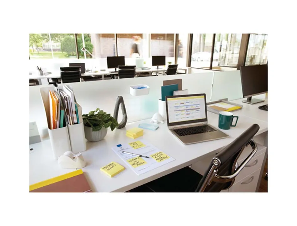 Bloc-notes post-it 654 76x76mm 100f/bloc repositionnables coloris jaune 7100290160