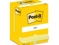 Bloc-notes post-it 654 76x76mm 100f/bloc repositionnables coloris jaune 7100290160