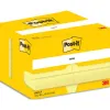 Bloc-notes post-it 656 51x76mm 100f/bloc repositionnables coloris jaune 656-cy paquet 12 unites