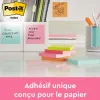 Bloc-notes post-it couleurs néon 76x76mm 100f repositionnables coloris jaune fluo
