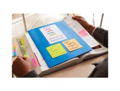 Bloc-notes post-it couleurs énergiques 51x38mm 100f repositionnables 5 coloris assortis 12 blocs
