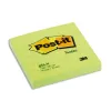 Bloc-notes post-it couleurs néon 76x76mm 100f repositionnables coloris vert fluo