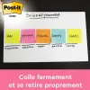 Bloc-notes post-it couleurs énergiques 76x127m 100f repositionnables 5 coloris assortis 6 blocs