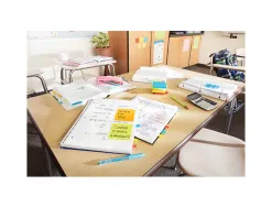 Bloc-notes post-it couleurs énergiques 76x127m 100f repositionnables 5 coloris assortis 6 blocs