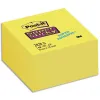 Bloc-notes post-it cube super sticky 76x76mm 350f repositionnables adhésif renforcé coloris jaune 2028-s