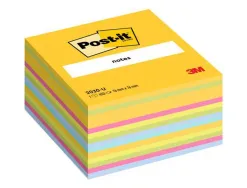 Bloc-notes post-it cube 76x76mm 450f repositionnables coloris light énergie