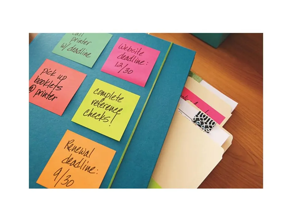 Bloc-notes post-it cube 76x76mm 450f repositionnables coloris light énergie