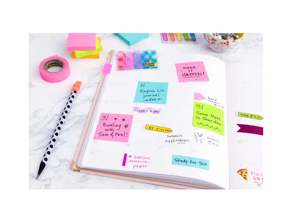 Bloc-notes post-it cube 76x76mm 450f repositionnables coloris énergie intense 2028-np
