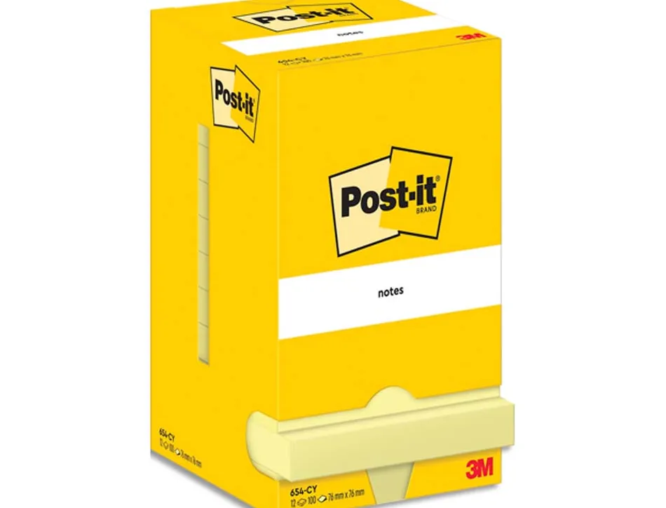Bloc-notes post-it cube 76x76mm 450f repositionnables coloris jaune 636-b