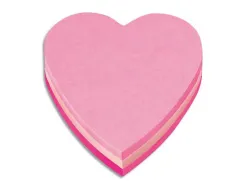 Bloc-notes post-it fantaisie forme coeur 225f repositionnables coloris rose assortis