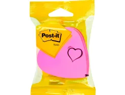 Bloc-notes post-it fantaisie forme coeur 225f repositionnables coloris rose assortis