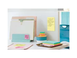 Bloc-notes post-it grand format 102x152mm 100f lignées repositionnables coloris jaune