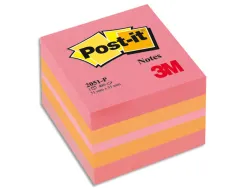 Bloc-notes post-it minis 51x51mm 400f repositionnables coloris plaisir
