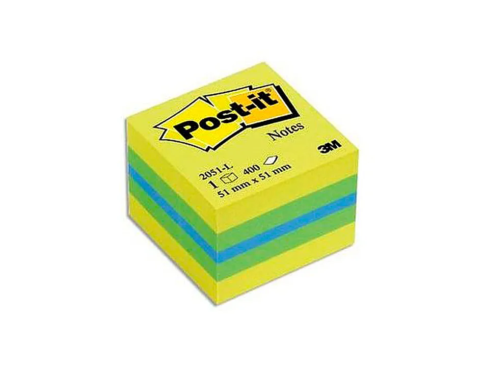 Bloc-notes post-it minis 51x51mm 400f repositionnables coloris plaisir