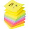 Bloc-notes post-it recharges z-notes 76x76mm 100f repositionnables coloris néon assortis 6 blocs