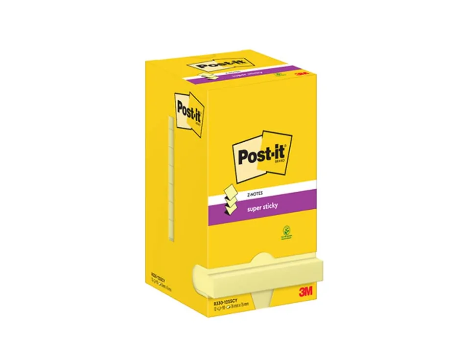 Bloc-notes post-it recharge z-notes 76x76mm 90f super z-notes repositionnables