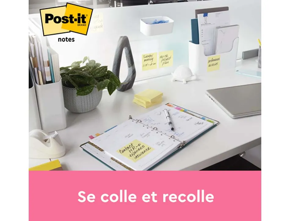 Bloc-notes post-it recharge z-notes 127x76mm 100f super z-notes repositionnables