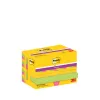 Bloc-notes post-it super sticky couleur carnival 47.6x47.6mm90f neon/bleu/vert/jaun/fusch/orange 12 blocs 622-1255rio