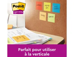 Bloc-notes post-it super sticky couleur carnival 47.6x47.6mm90f neon/bleu/vert/jaun/fusch/orange 12 blocs 622-1255rio