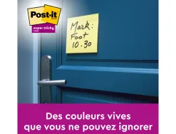 Bloc-notes post-it super sticky 47.6x47.6mm 90f repositionnables coloris jaune 622-12sscy -eu paquet 12 unites