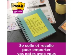Bloc-notes post-it super sticky ligné 101x152mm 90f coloris rio assortis lot 3 blocs