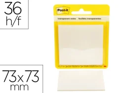 Bloc-notes post-it 73x73mm 36f repositionnables coloris transparent