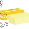Bloc-notes post-it 127x76mm 100f repositionnables coloris jaune boite 24 blocs (18+6 gratuits)