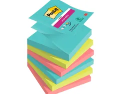 Bloc-notes post-it z super sticky 6 blocs 76x76 coloris cosmic assorites