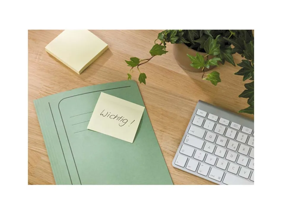 Bloc-notes post-it z-notes papier recyclé 76x76mm 100f/bloc repositionnables coloris jaune boîte 6 blocs