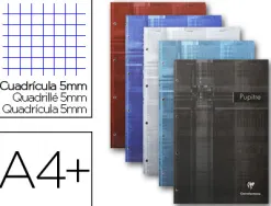Bloc-notes pupitre clairefontaine couverture pelliculée agrafé en tête a4 90g 280 pages détachables 5x5mm