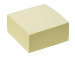 Bloc-notes q-connect cube quick notes 76x76mm 400f repositionnables sans traces coloris jaune