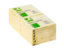 Bloc-notes q-connect quick notes 76x76mm 1 bloc 100f repositionnables coloris jaune