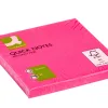 Bloc-notes q-connect quick notes couleurs néon 76x76mm 80f repositionnables coloris rose vif