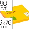 Bloc-notes q-connect quick notes couleurs néon 76x76mm 80f repositionnables coloris orange vif