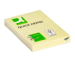 Bloc-notes q-connect quick notes 51x76mm 1 bloc 100f repositionnables coloris jaune