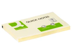 Bloc-notes q-connect quick notes 76x127mm 1 bloc 100f repositionnables coloris jaune