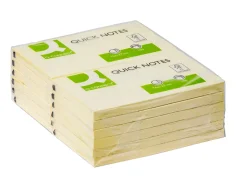 Bloc-notes q-connect quick notes 76x127mm 1 bloc 100f repositionnables coloris jaune