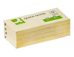 Bloc-notes q-connect quick notes 38x51mm 3 blocs 100f repositionnables coloris jaune