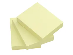 Bloc-notes q-connect quick notes 38x51mm 3 blocs 100f repositionnables coloris jaune
