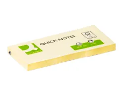 Bloc-notes q-connect quick notes 38x51mm 3 blocs 100f repositionnables coloris jaune