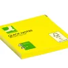 Bloc-notes q-connect quick notes couleurs néon 76x76mm 80f repositionnables coloris jaune vif