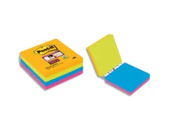 Blocs notes post-it super sticky easy select lignées 4 blocs de 74 feuilles 76 x 76 mm
