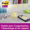 Blocs-notes post-it super sticky 127x76mm 90f repositionnable coloris jaune boite de 12