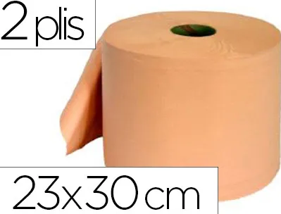 Bobine essuyage 2 plis 300x230mm 800f coloris saumon